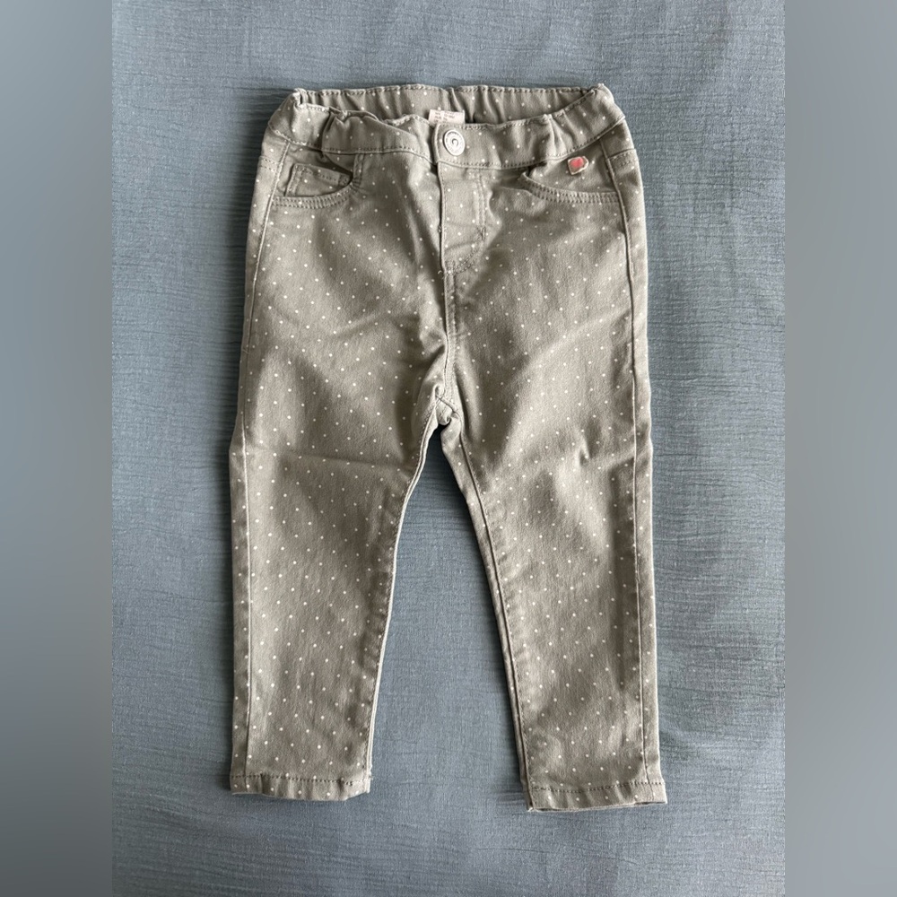 🛎️ Clearance H&M Baby Girls Gray/White Dots Pants Size 18Months
